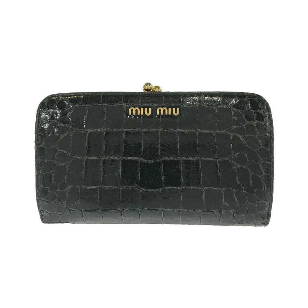 MIU MIU Aligator Wallet Black